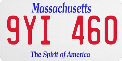 MA license plate 9YI460
