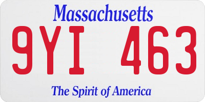 MA license plate 9YI463