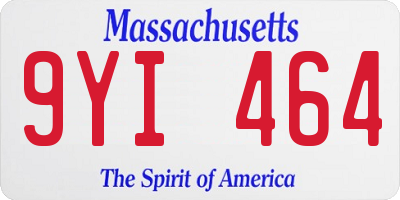 MA license plate 9YI464