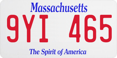 MA license plate 9YI465