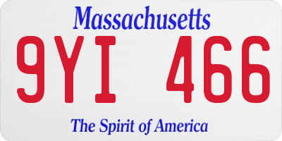 MA license plate 9YI466