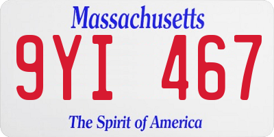 MA license plate 9YI467