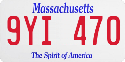 MA license plate 9YI470