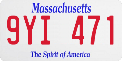 MA license plate 9YI471