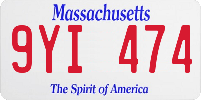 MA license plate 9YI474