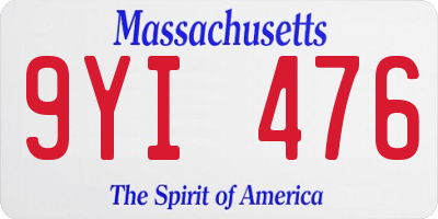 MA license plate 9YI476