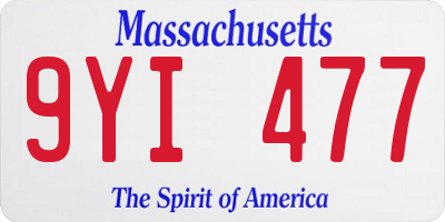 MA license plate 9YI477