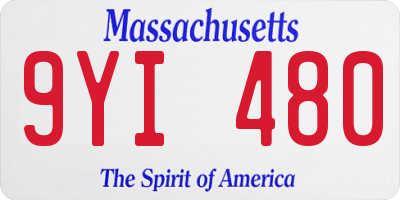 MA license plate 9YI480