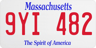 MA license plate 9YI482