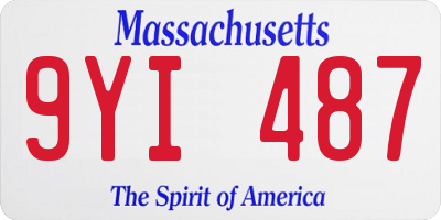 MA license plate 9YI487