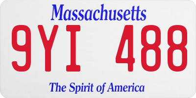 MA license plate 9YI488