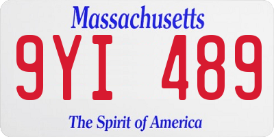 MA license plate 9YI489