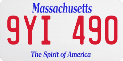 MA license plate 9YI490