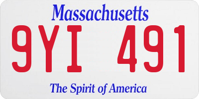 MA license plate 9YI491