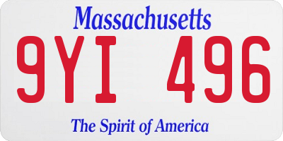 MA license plate 9YI496