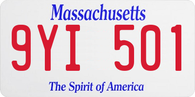 MA license plate 9YI501