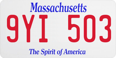 MA license plate 9YI503