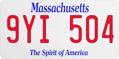 MA license plate 9YI504
