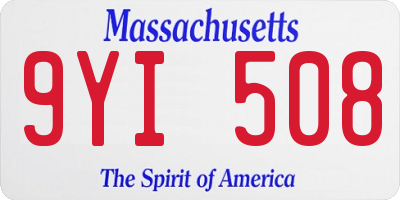 MA license plate 9YI508