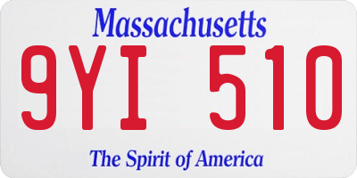 MA license plate 9YI510