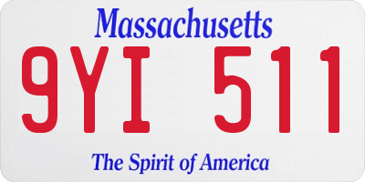 MA license plate 9YI511