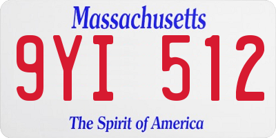 MA license plate 9YI512