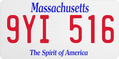 MA license plate 9YI516