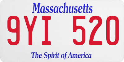 MA license plate 9YI520
