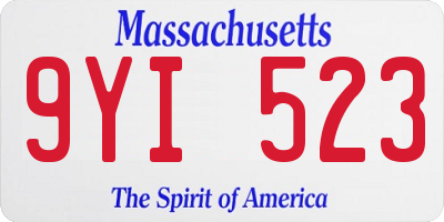 MA license plate 9YI523