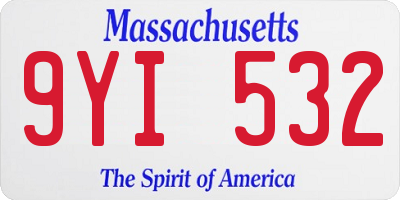 MA license plate 9YI532