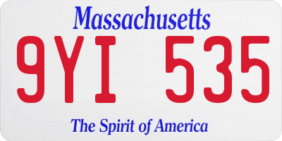 MA license plate 9YI535