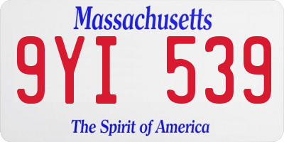 MA license plate 9YI539