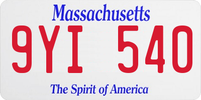 MA license plate 9YI540