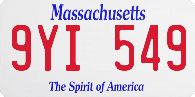 MA license plate 9YI549