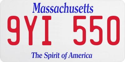 MA license plate 9YI550