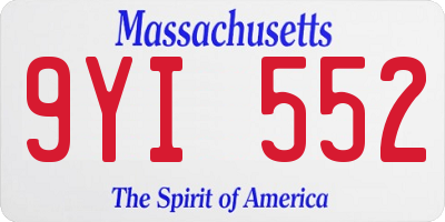 MA license plate 9YI552