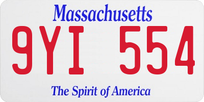 MA license plate 9YI554