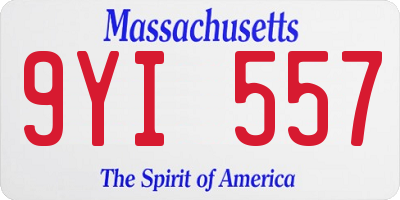 MA license plate 9YI557