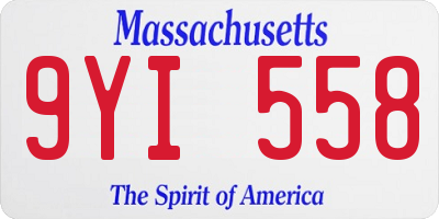 MA license plate 9YI558