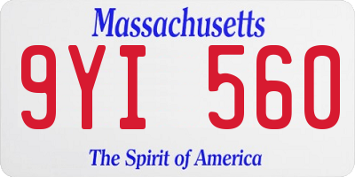 MA license plate 9YI560