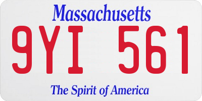 MA license plate 9YI561