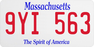 MA license plate 9YI563