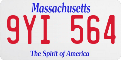 MA license plate 9YI564