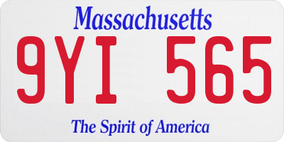 MA license plate 9YI565