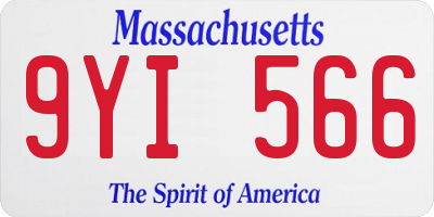 MA license plate 9YI566