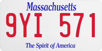 MA license plate 9YI571