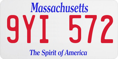 MA license plate 9YI572