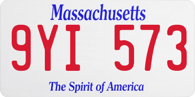MA license plate 9YI573