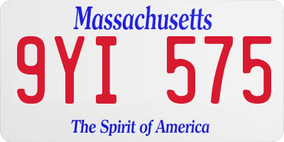 MA license plate 9YI575