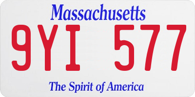 MA license plate 9YI577
